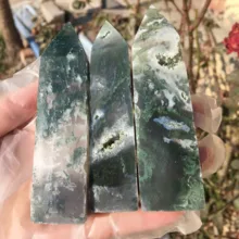  natural crystals healing stones wand gemstone druzy moss agate crystal point tower for decoration 
