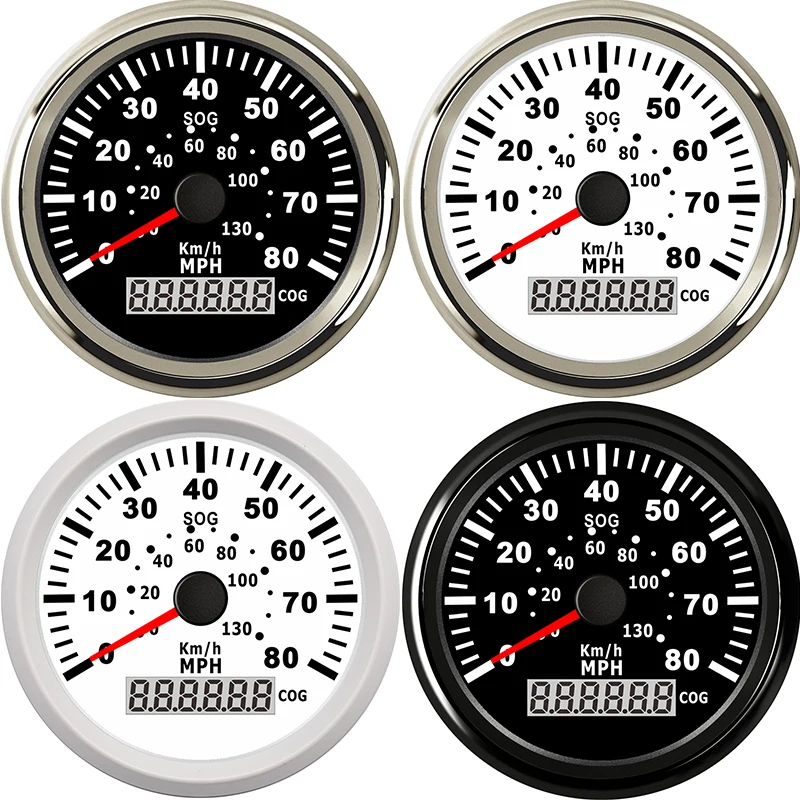 Универсальный 85 мм тюнинг автоматический Морской Компас gps скорость метр автомобиля 0-80MPH 130 км/ч датчик скорости 9-32 В с красной подсветкой atv Тахометр