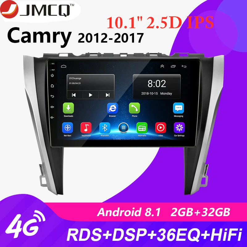 

4G Wifi Android 8.1 Car Radio For Toyota Camry 8 50 55 2012-2017 2G+32G coche players Navigation GPS Head Unit + frame RDS DSP