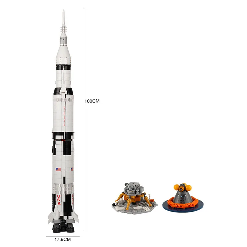 Новые идеи серии модель Apollo Saturn V строительные блоки набор совместимых 21309 37003 классические Развивающие игрушки для детей