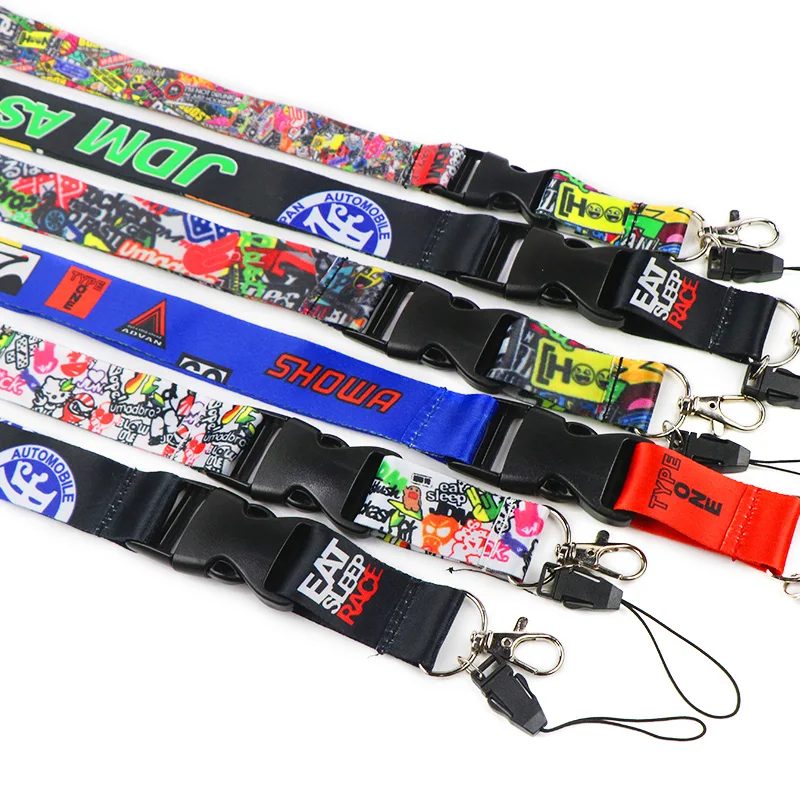 JDM Style For YAMAHA Motorcycles Lanyard Cellphone JDM Refitting Racing Car Keychain ID Holder Mobile Neck Strap Quick Release