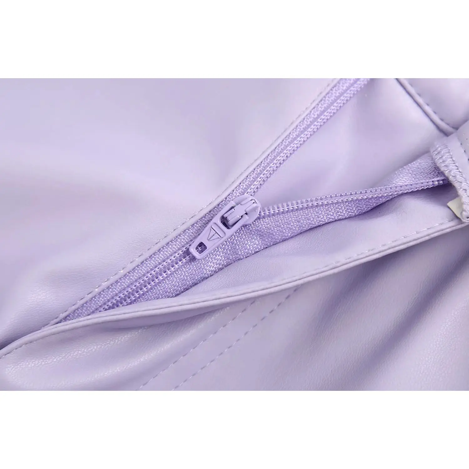 2020 New Women Trousers Hight-waist Faux Leather five-pocket Trousers Zip Fly Female Pants pantalon femme mujer