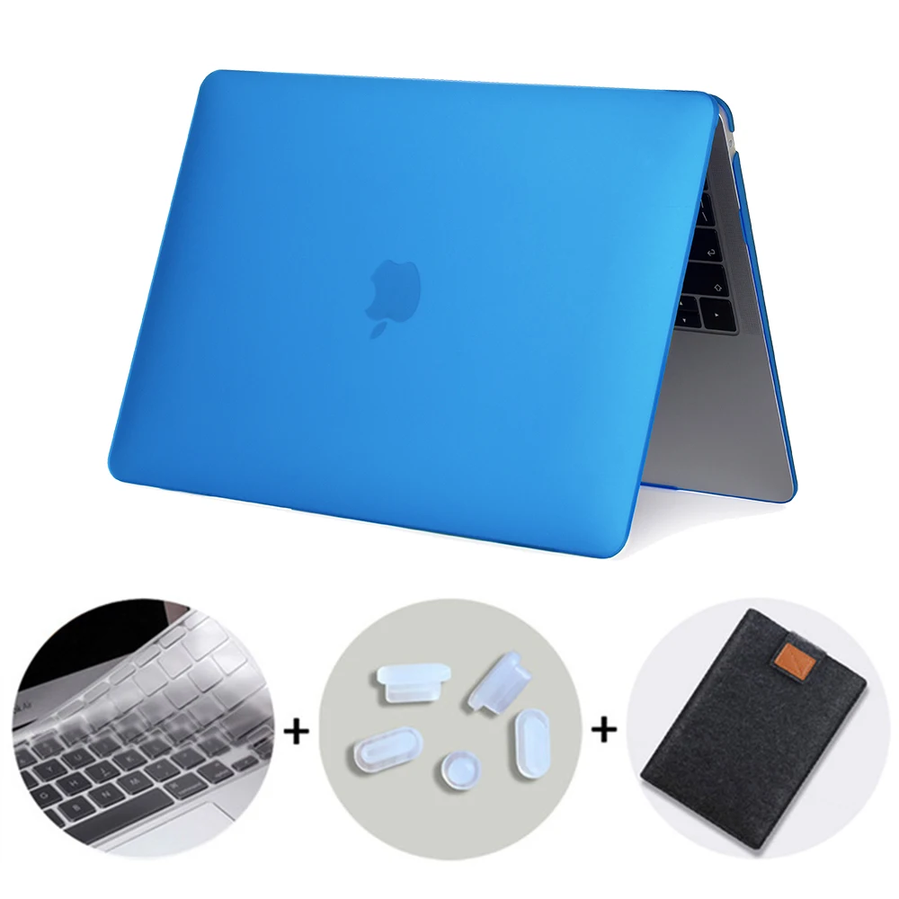 MTT матовый чехол для ноутбука Macbook Pro 13,3 16 дюймов чехол для apple mac book Air Pro retina 11 12 13 15 с сенсорной панелью - Цвет: Matte Dark Blue