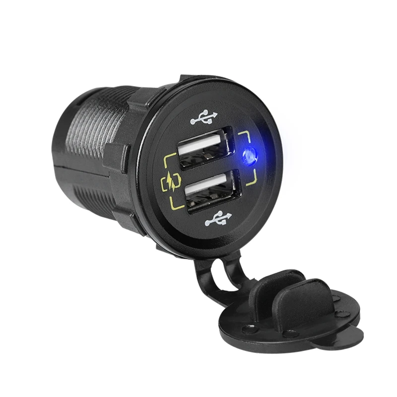 

Waterproof Motorcycle Car Boat Marine Bus Dual Quick Charge 3.0 USB Car Charger 12V/24V 18W QC3.0 Fast Charger