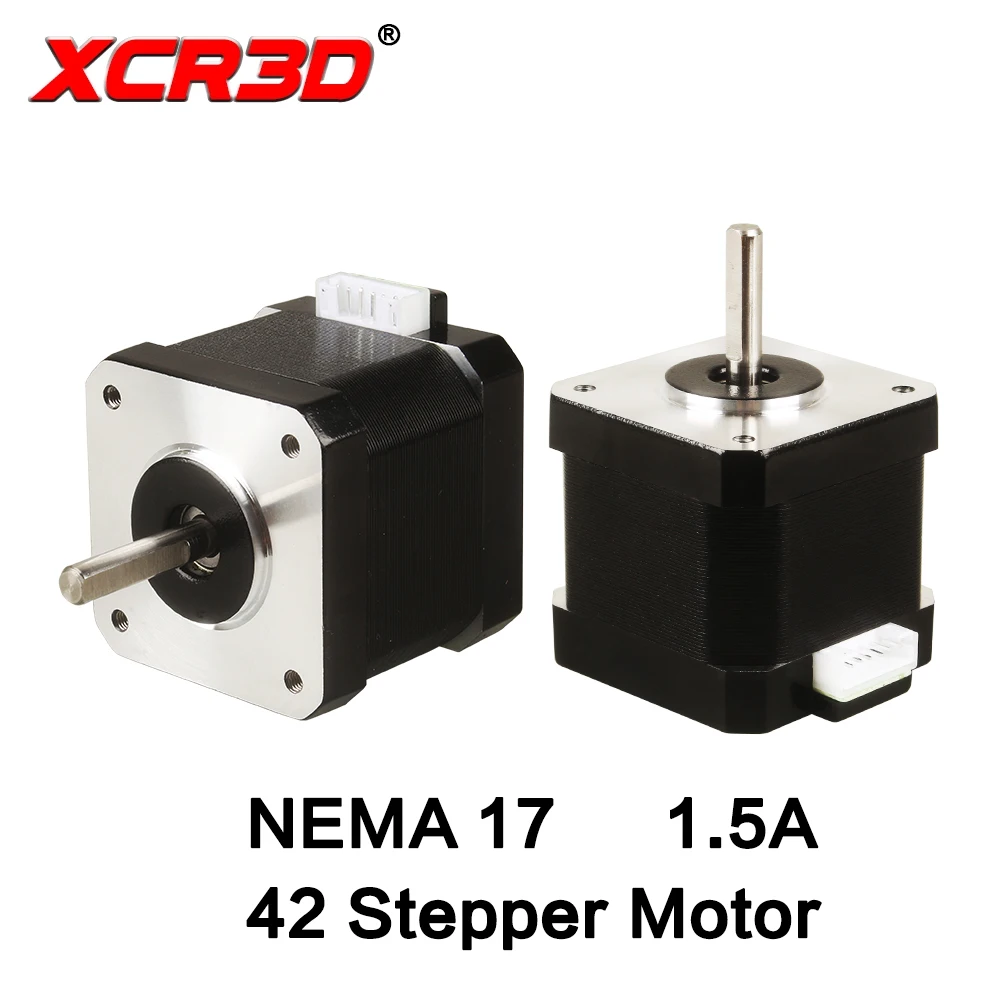 XCR3D Nema17 Stepper Motor 1.5A-17A Nema 17 40mm 42BYGH 4 lead Stepping Motor with 1m 2m XH DP line for 3D Printer CNC Machine new 3d printer accessories 42 step motor 17hs4401 38 height micro drive motor two phase four wire lead screw engraving machine