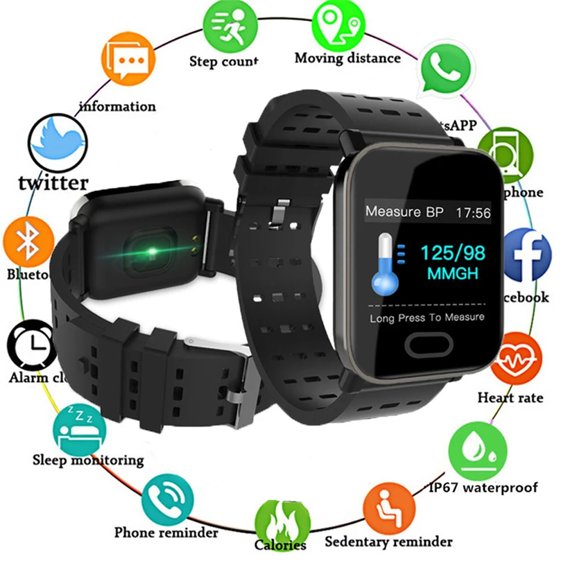 

2019 Smart Watch with Heart Rate Monitor Fitness Tracker Blood Pressure Bracelet Smartwatch Waterproof for Android IOS PK Q8 S9