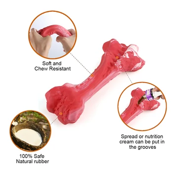 Pet Dog Bone Chew Toy for Chewers Treat Dispensing Durable Rubber Toothbrush Cleaning Toy Puppy Chewing Supplies Dog Accessories 6