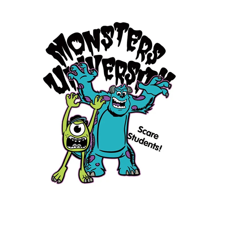 

1pcs Hot Sales Scare Monster University Thermal Stickers Irons On Kids Woman Fabric Clothing Heat Transfer Patch Badges