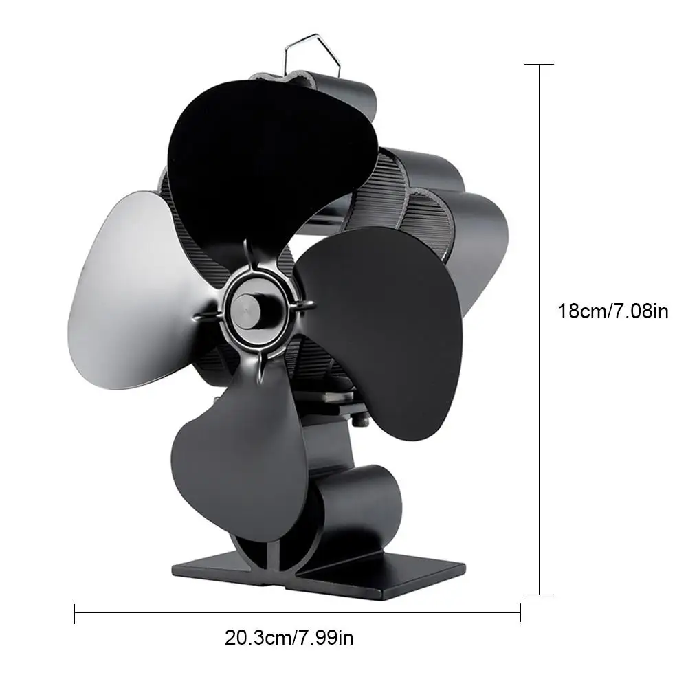 4 лопасти Тепловая плита вентилятор кастаньеты горелки Ecofan тихий черный Домашний Вентилятор для камина эффективное распределение тепла