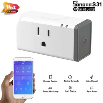 

2020 HOT Sonoff S31 WiFi Timing Power Detection Smart Plug Socket Remote Control for Google Home Alexa US Plug Outlet