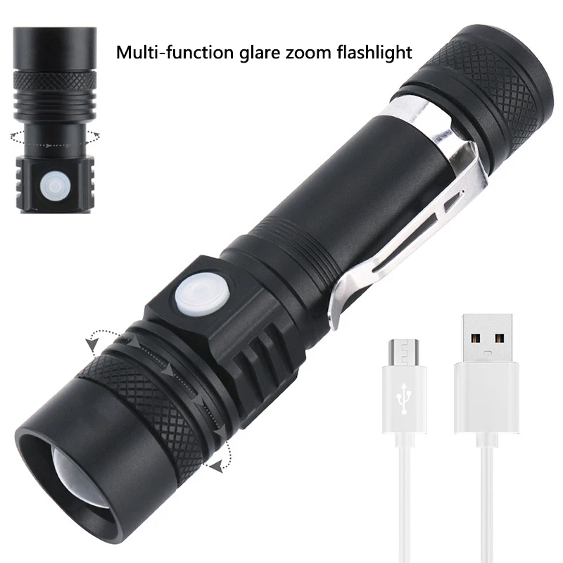 Многофункциональный зум T6 свет фонарик USB 18650 перезаряжаемый фонарик из алюминиевого сплава телескопический зум яркий светодиод фонарик