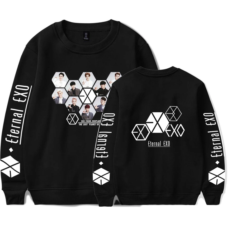 EXO Kpop PLANET#5 альбом Толстовка для мужчин и женщин пуловеры EXO PLANET#5 с именами членов группы фанатов поддержка толстовка флис теплые толстовки