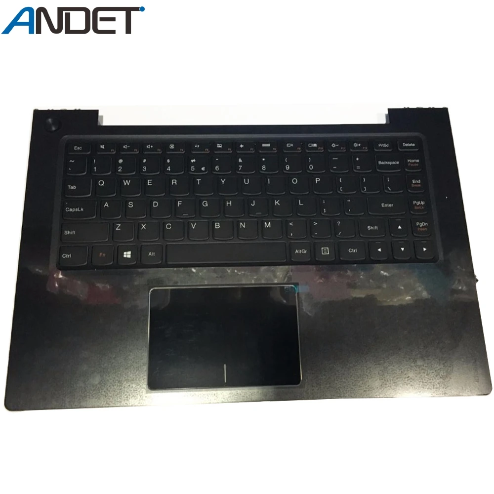 Новая Оригинальная клавиатура США для lenovo Ideapad U330 U330P, чехол для рук, Клавиатура Великобритании, верхний чехол, серебристый, черный, большой ключ ввода - Цвет: US black