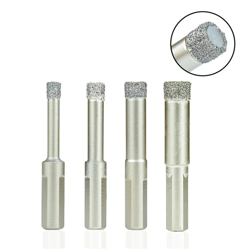 Diamond Coated Drill Bit 6/8/10/12mm Dry Drilling for Glass Marble