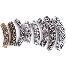 Африканские волосы оплетка медная трубка металлические полые волосы кольцо боязнь бисера манжеты дредлок ювелирные украшения аксессуары