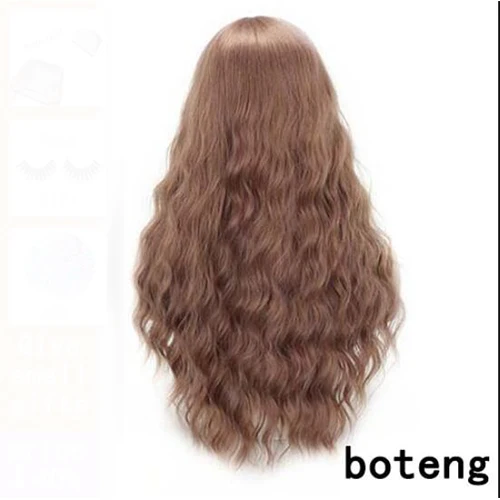 #1 MERISI HAIR 26" Long Water Wave Women Wigs with Bangs Red Blonde Black Heat Resistant Synthetic Wigs for Women African American - Цвет: #1