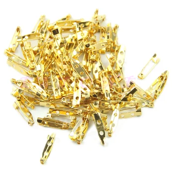 

100pcs Safety Brooch Catch Bar Locking Pins Back Base Findings DIY Craft 20mm 24BC