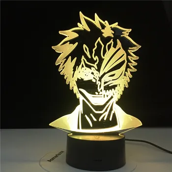 

3D4844 Bleach Mask Face LED Night Light Lamp for Kids Bedroom Decoration Nightlight Gift for Children Study Room Decor Light 3D