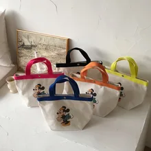 Disney новая холщовая маленькая сумка женская портативная маленькая квадратная сумка для ланча пельменей детская дорожная сумка-тоут женские кошельки