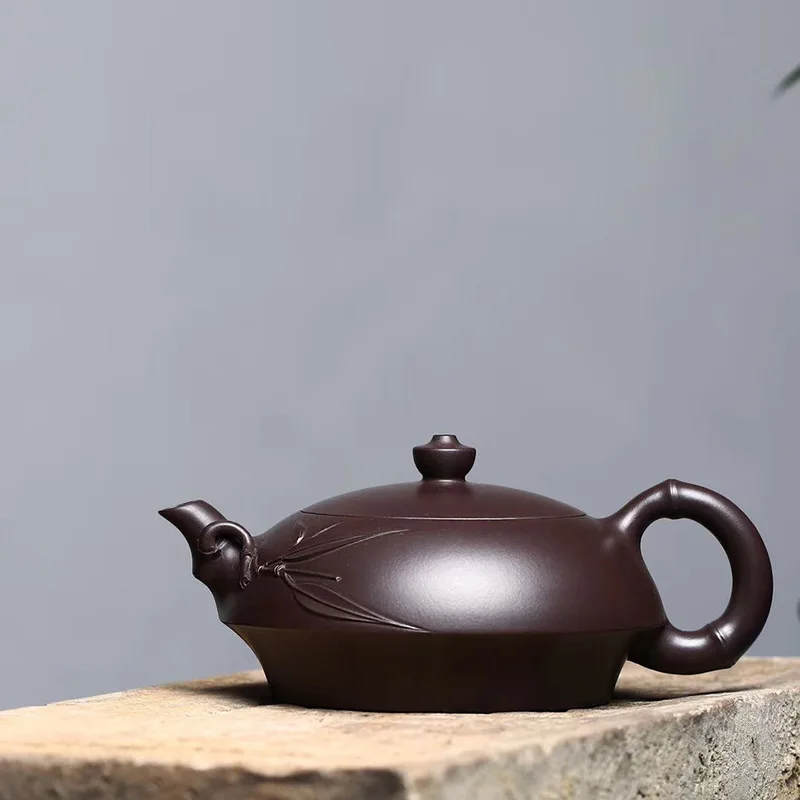 

Yixing masters all handmade bamboo bamboo request of wu min 100 mesh old purple clay teapot tea custom wholesale