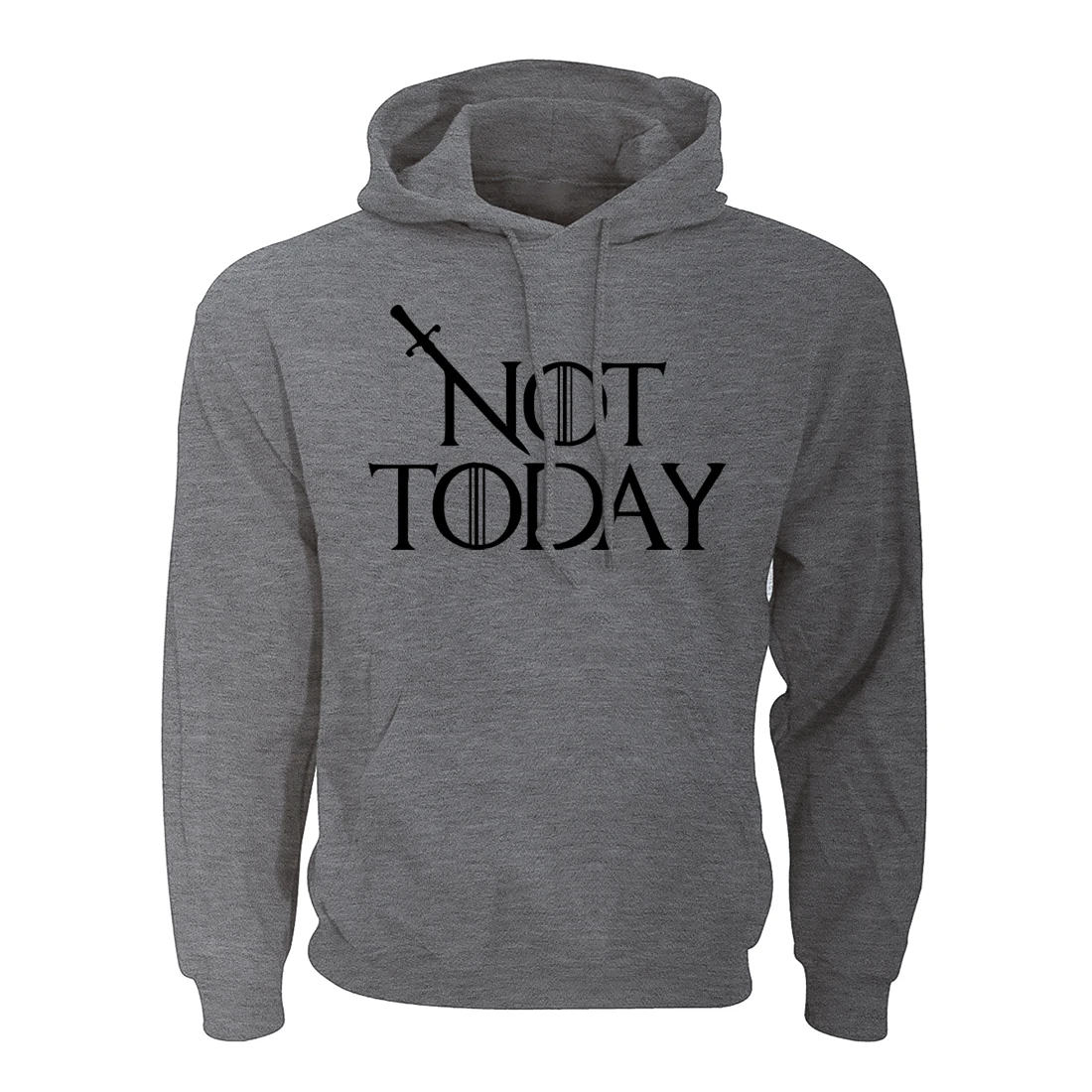 Толстовки с принтом «Игра престолов» с логотипом «Not Today», толстовка с принтом «Arya Stark», Флисовая теплая уличная одежда, новая осенняя повседневная мужская толстовка с капюшоном в стиле Харадзюку - Цвет: Dark Gray 1