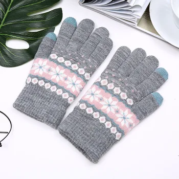 

Women Winter Gloves Knitted Gloves Female Thicken Warm Touch Screen Gloves Ladies Warm Wool Cashmere Outdoor Ridding Mitten