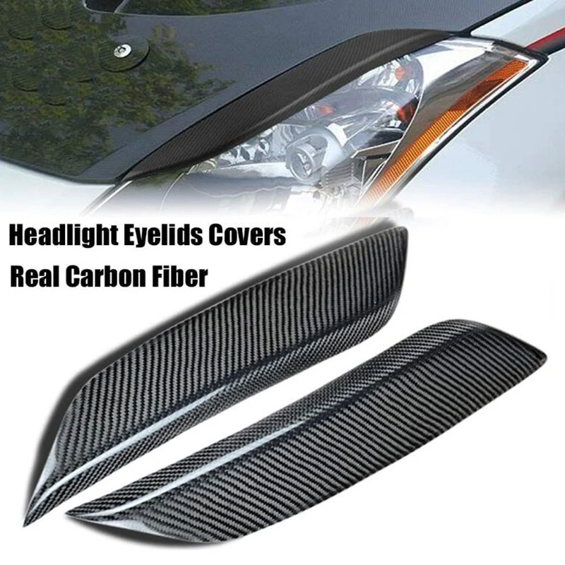 Черные накладки на веки из углеродного волокна для 2003-2008 Nissan 350Z Fairlady Z Z33(упаковка из 2 шт