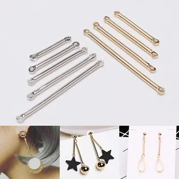 

100pcs silver/rhodium/gold Two Hole Connecting Rods Earrings Finding For Korea Minimalist Geometric DIY Handmade Accessories