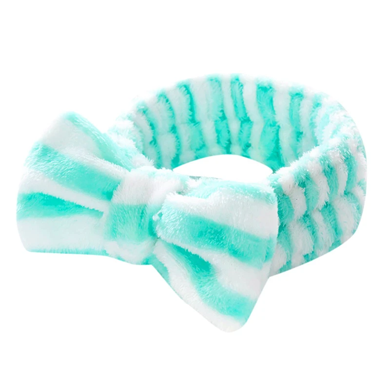 2019 New Arrival Women Head Wrap Soft Coral Fleece Makeup Headband Washing Face Turban Bow Hairband Hair Turban 1111