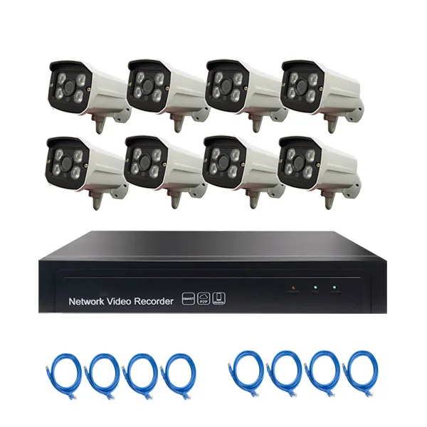 Evolylcam 4CH 8CH 5MP POE Комплект H.265 система видеонаблюдения безопасность NVR P2P Onvif POE наружная Водонепроницаемая ip-камера видеонаблюдение POE - Цвет: 8CH With Cable