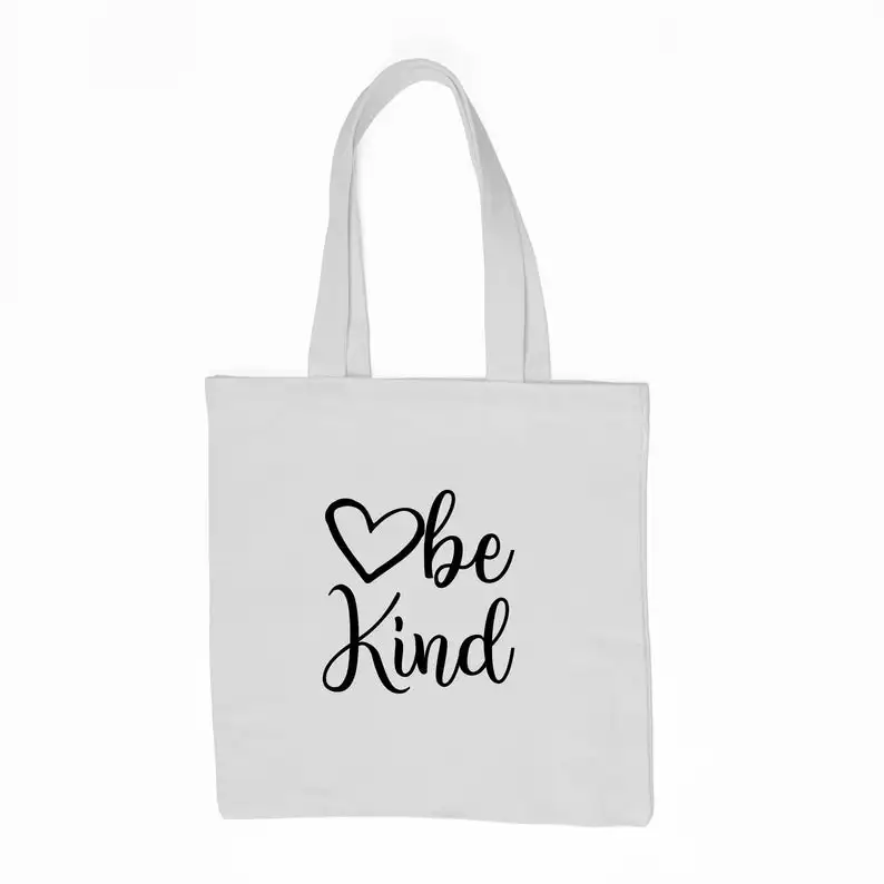 Be kind Сумка-тоут выберите Вид Несс многоразовая сумка для покупок с короткими ручками Сумка хипстер христианское крещение Сумочка с молнией лозунг Прямая - Цвет: White-black txt