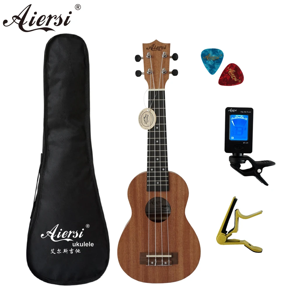 Buy Aiersi brand 21 inch mahogany Soprano ukulele Hawaiian guitar ukelele