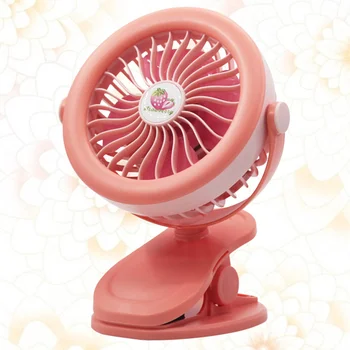 

1PC Fruit Design USB Charging Cooling Fan Clip Style Silence Fan Three Gear Portable Mini Fan for Home Office School (Pink)