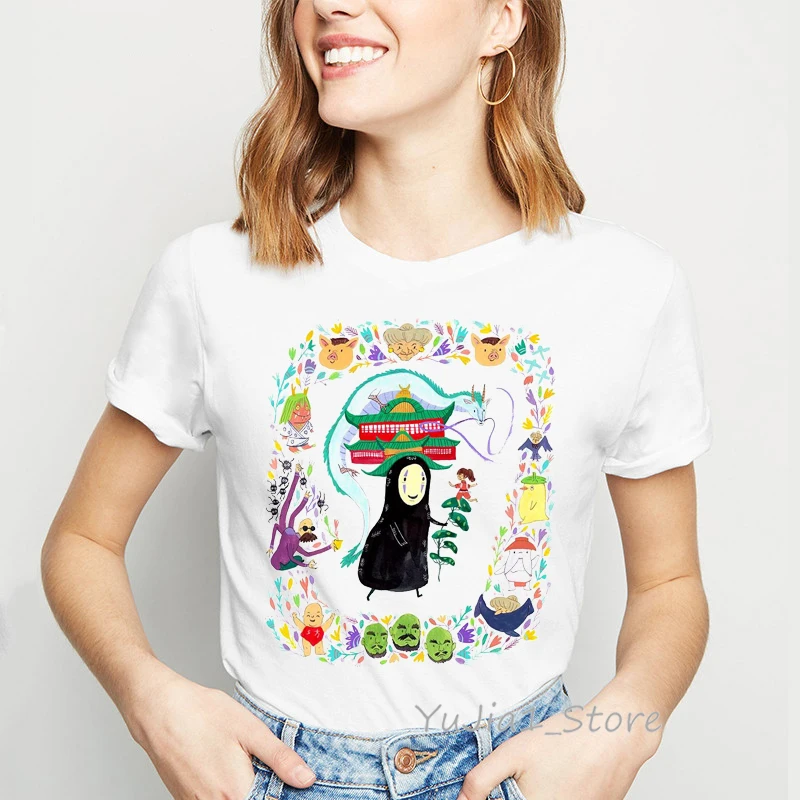 Футболка totoro Spirit Out camiseta mujer Studio Ghibli женская футболка с японским рисунком аниме женская футболка Miyazaki Hayao