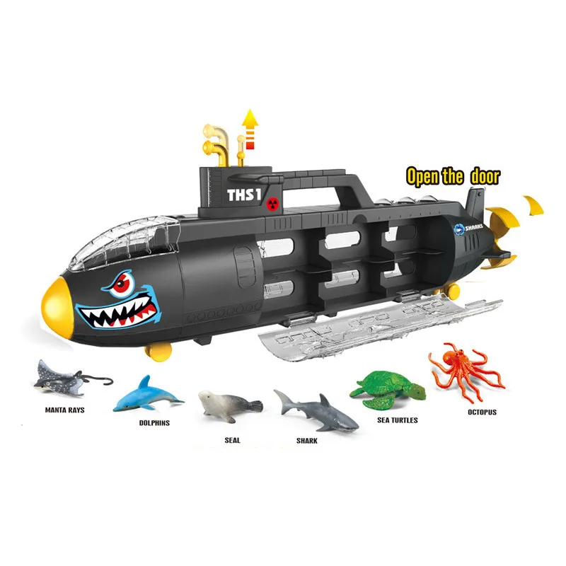 Игрушки для детей подводные лодки морские животные игрушки семейный ящик для хранения портативная пластиковая модель детская игрушка стиль# G40