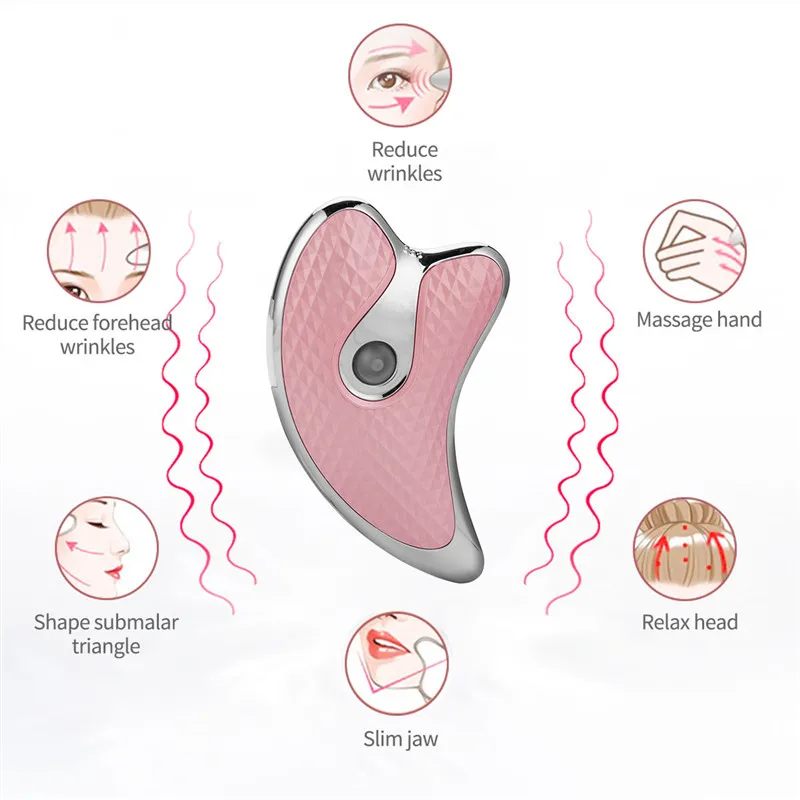 Очищающий массажер для лица Электрический Скрап USB Перезаряжаемый массажер-пластина для лица массаж тела лифтинг для лица Winkle удаление гуаши для похудения