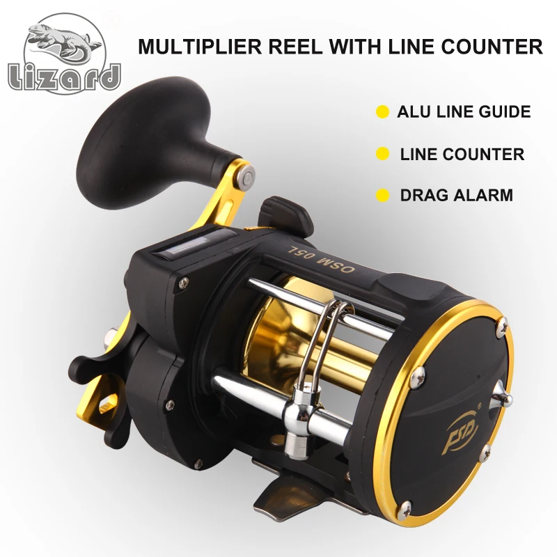 Lizard Fishing Power Line Counter Trolling Reels 6:1 Multiplier Free Shipping Braking Force 10KG |