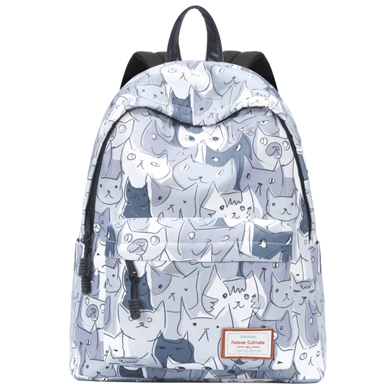 

Woman's Backpack Brand New Cute Cat Printed School Bag for Teenage Girl High Quality Computer Daypack Big 14inch Laptop Backpack