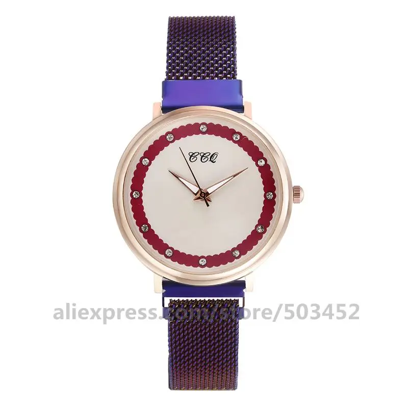 purple 100 шт./лот 920547 CCQ простые ЖЕНСКИЕ НАРЯДНЫЕ часы магнитные женские часы женские грациозные женские часы Топ бренд - Цвет: purple