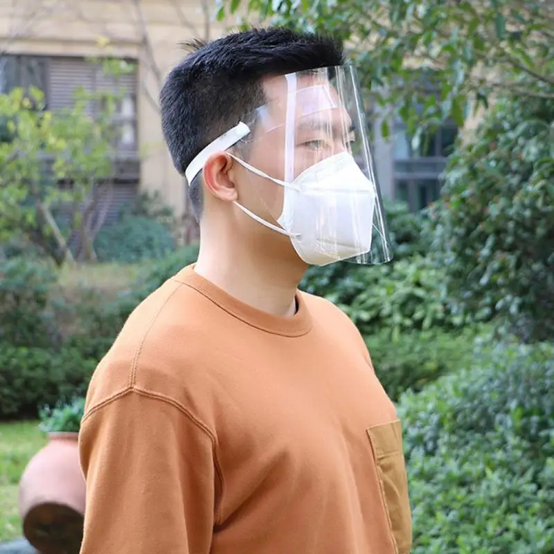 

Transparent Protect Mask Dust-proof Splash-proof Masks Head-mounted Adjustable Protective Full Face Mask than N95 KN95 KF94 ffp3