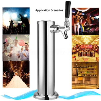 

Single Tap Faucet Stainless Silver Draft Beer Tower Brew Bar For Kegerator Gift