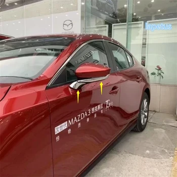 

Lapetus Chrome Outer Door Rearview Mirror Post Anti-rub Rubbing Strip Decoration Frame Cover Trim Fit For Mazda 3 2019 2020 ABS