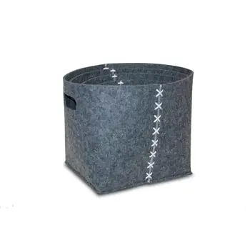 

Cuévano basket gray felt with white crosses (Measures: 29*20*23 cm)