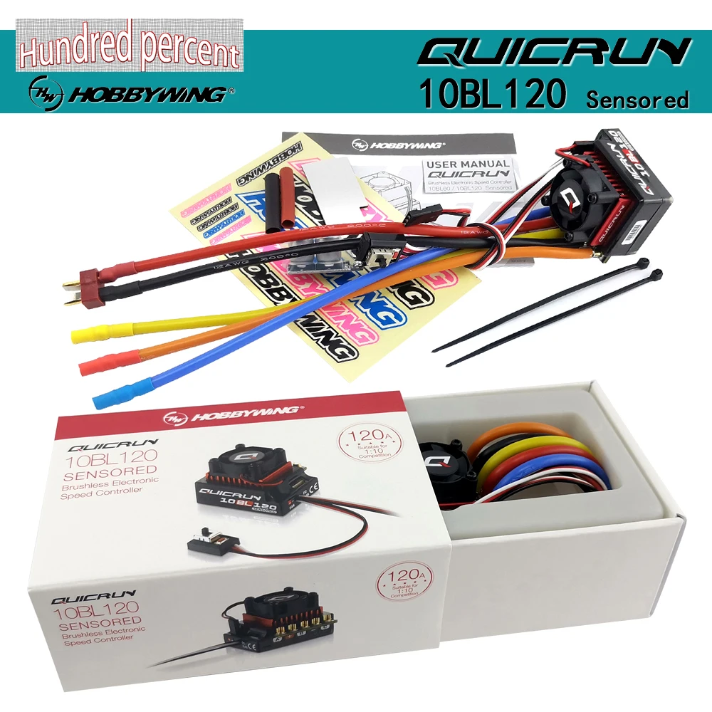 Бесщеточный контроллер скорости Hobbywing QUICRUN 10BL120 сенсорный 120A / 10BL60 для 1/10 1/12 RC Mini