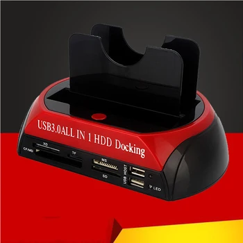 

USB 3.0 All in One HDD Docking Station Multi Card Reader Slot for HDD Enclosure 2.5/3.5 inch SATA/IDE Hard Drive Docking Station