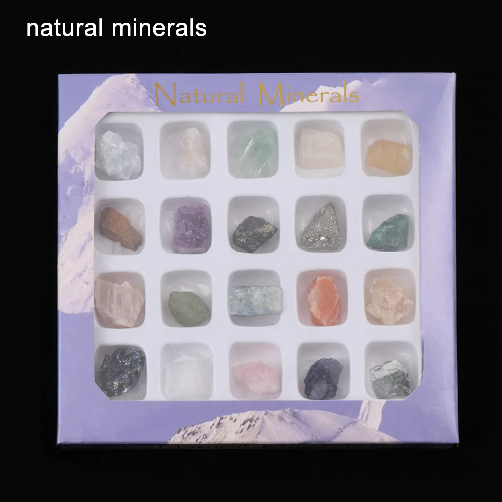 20PCS Rough Natural Quartz Collectible Crystal Minerals Specimen Polished Ore Chakra Healing Stone Raw Gemstone Home Decoration