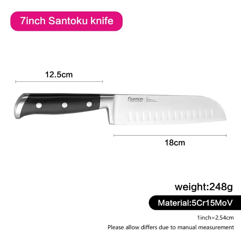 FISSMAN KOCH серии немецкие Стальные Кухонные ножи шеф-повара Santoku нож для нарезки - Цвет: Model 2384