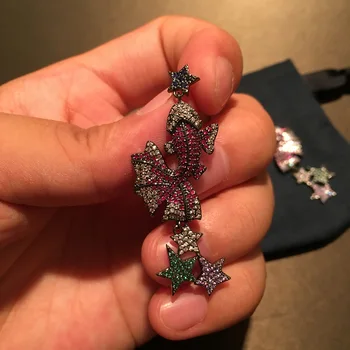 

Japanese koi retro transport color bubble carp goldfish earrings tassel earrings blue carp wholesale Chinese style