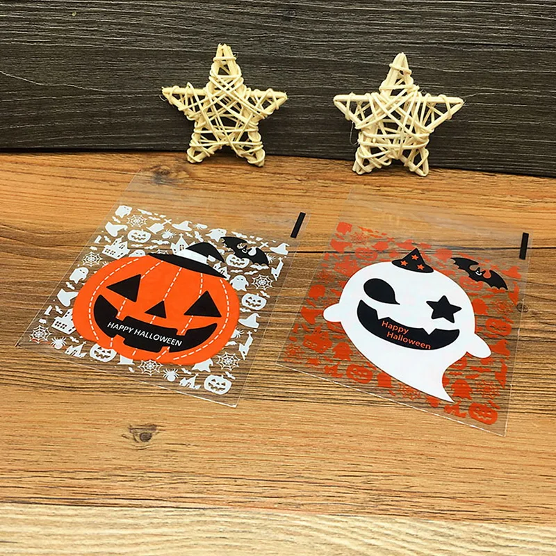 100 шт Хэллоуин тыква призрак милые конфеты печенье десерт упаковка пластиковые