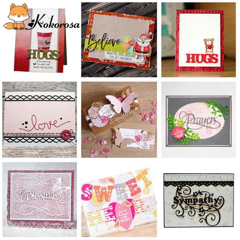 

Kokorosa Love Letter Dies Words Metal Cutting Dies New 2019 for Card Making Scrapbooking DIY Album Embossing Paper Craft DieCut